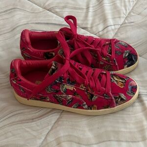 Puma Red Patterned Sneakers